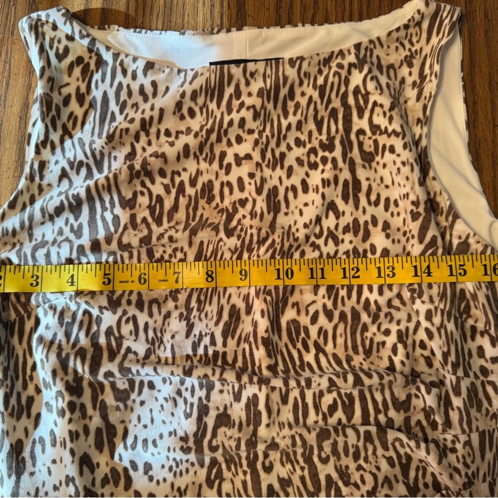 JONES NY Women’s Size 10 Leopard-print Sheath Dress Brown/ivory EUC - Picture 7 of 8